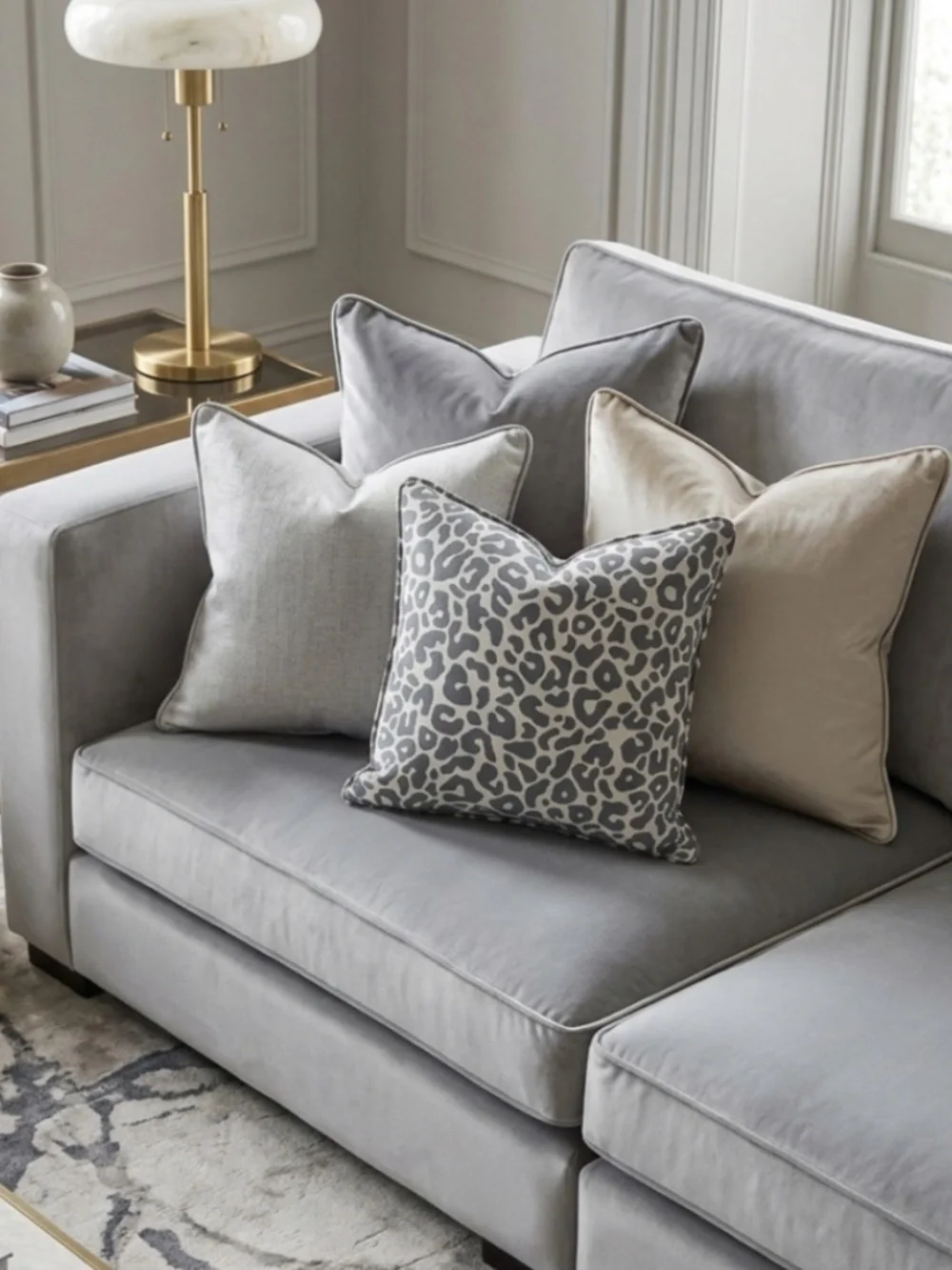 Luxury Cream/ light brown colour cheetah print pillow covers 18’BeyondTapestry